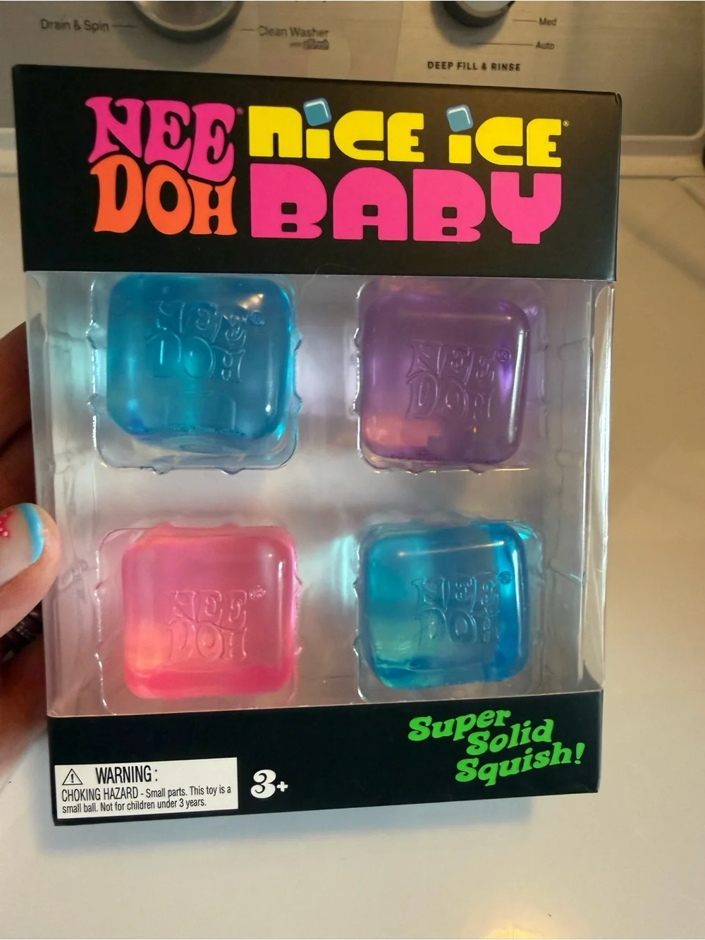 Nee Doh Baby Super Solid Squish 4-Pack - Pink, Blue, Purple